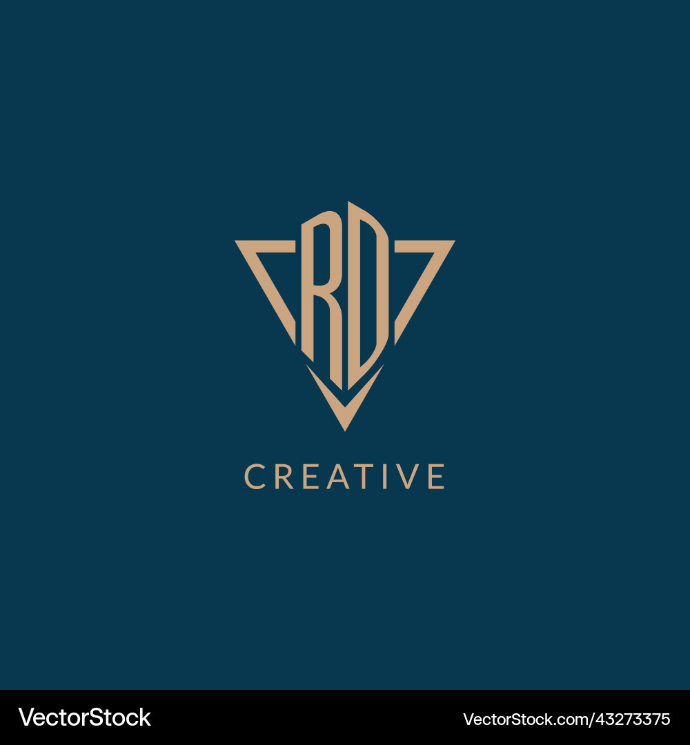 Rd logo initials triangle shape style creative Vector Image