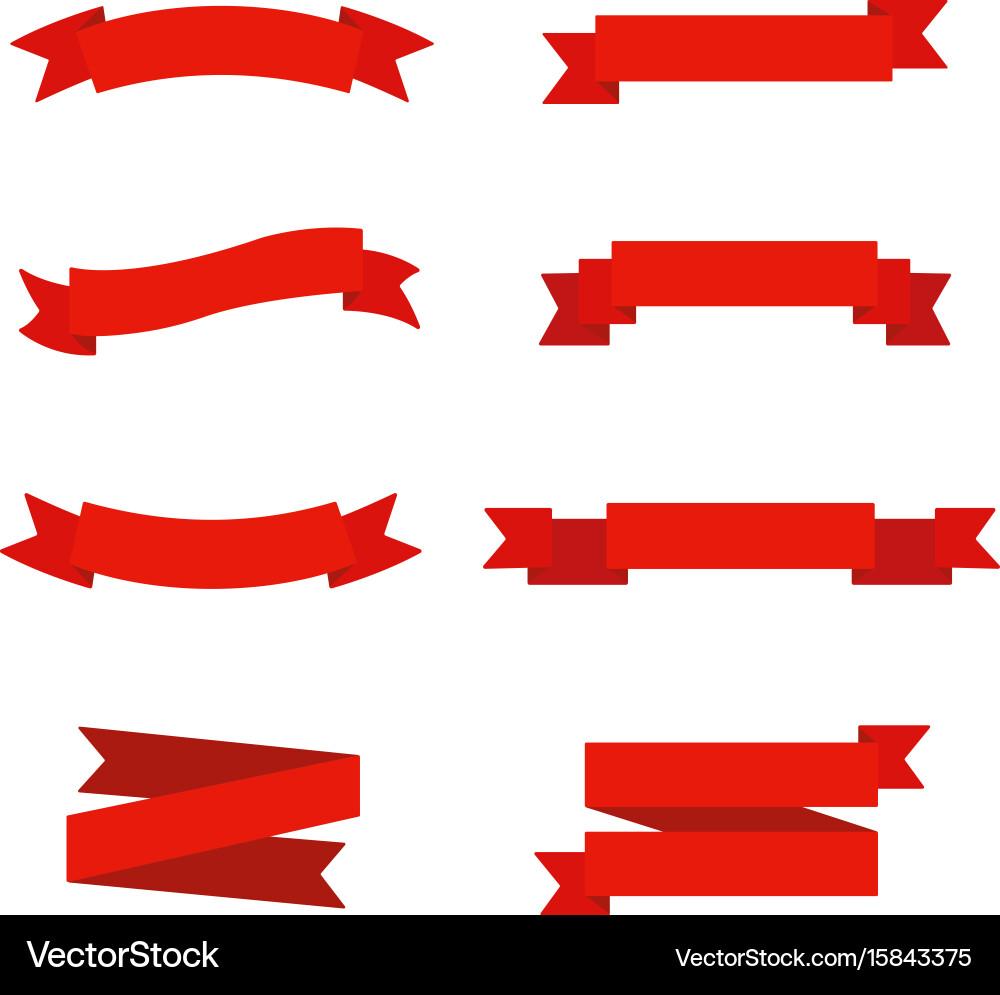 Ribbons in flat style Royalty Free Vector Image