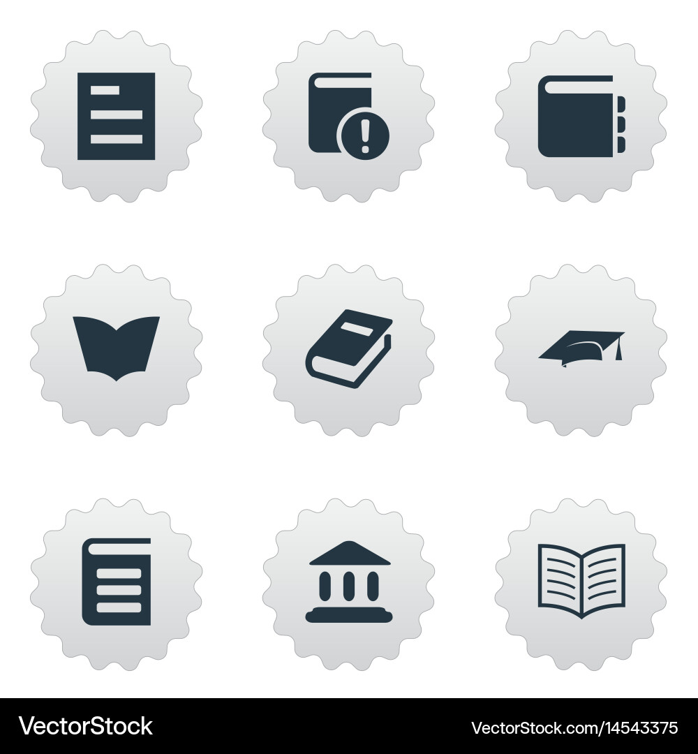 Set of simple reading icons vector image