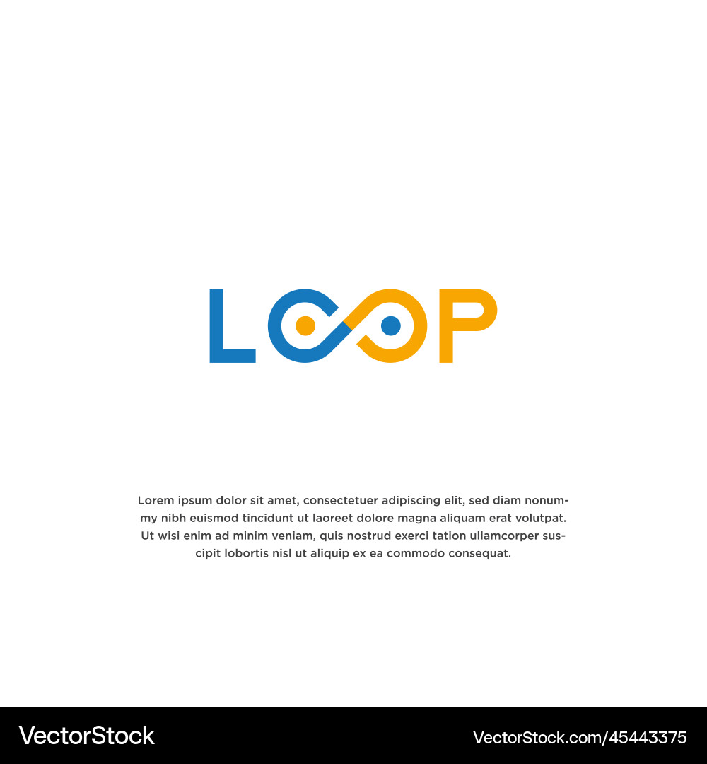 Simple and unique word mark loop idea logo design Simple and unique word mark loop idea logo design vector image