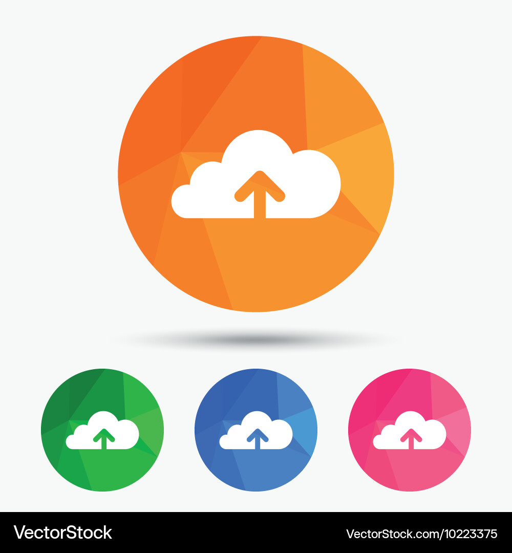 Upload to cloud icon button Vector Image