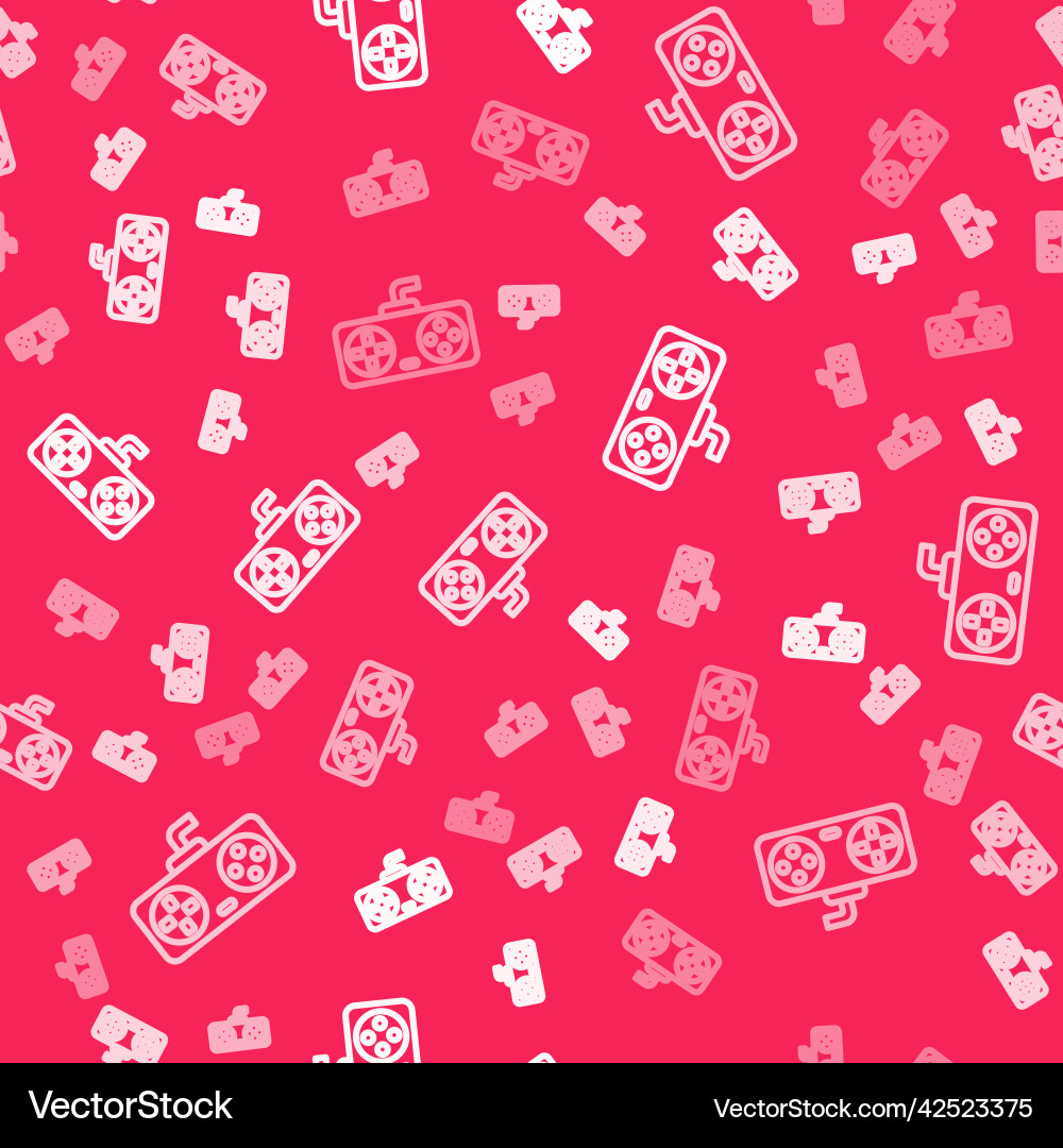 White line game controller or joystick Vector Image