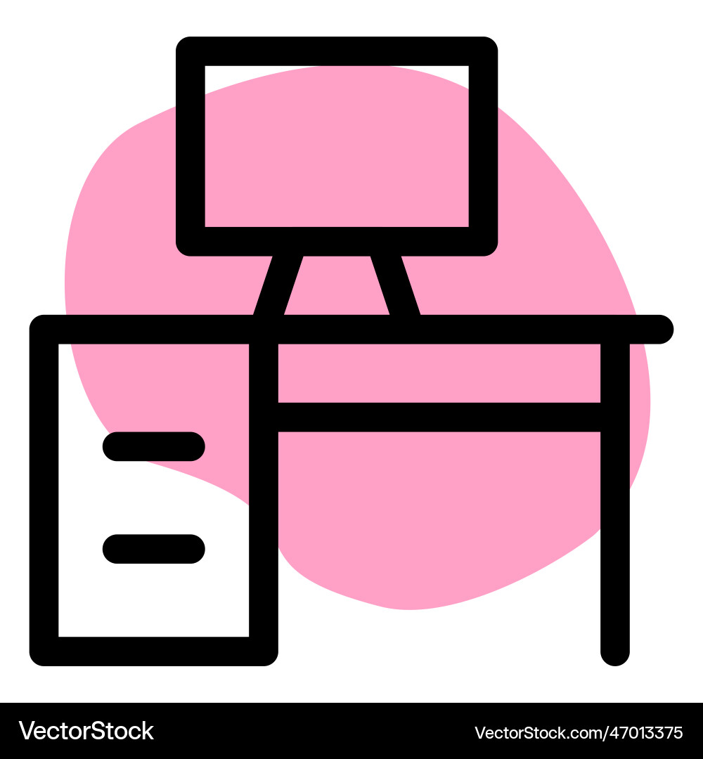 Wooden table with computer-specific compartments vector image
