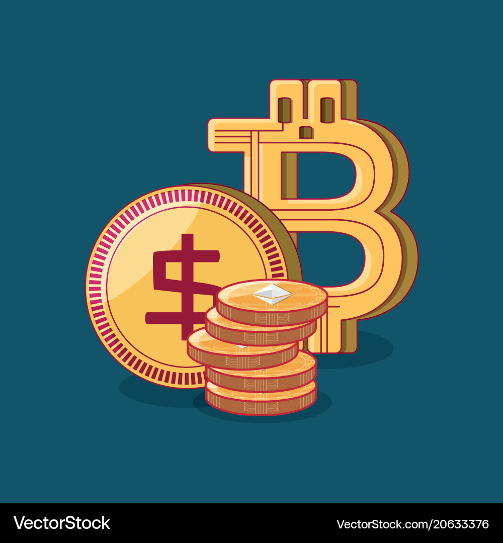 Bitcoin cryptocurrency design – Royalty-Free Vector | VectorStock