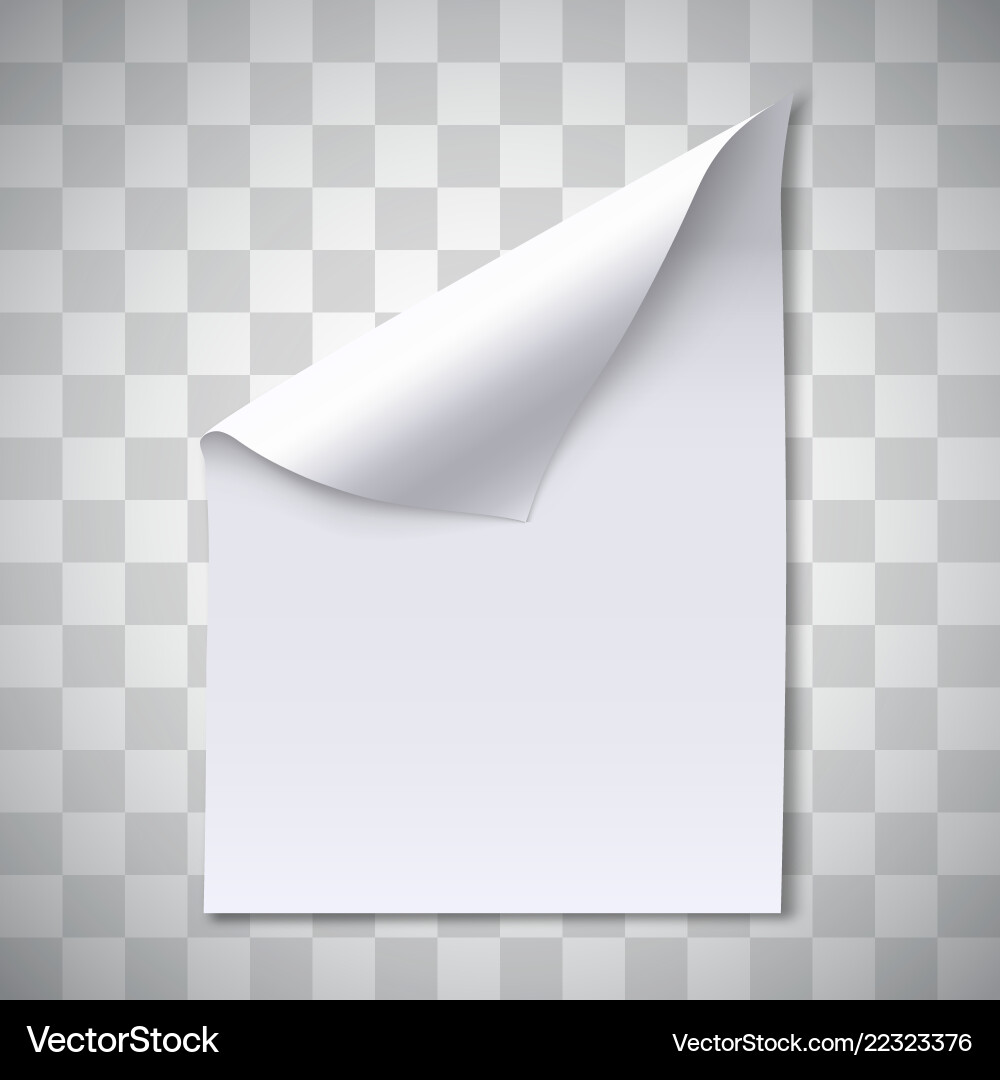 Blank paper sheet with page curl Blank paper sheet with page curl vector image
