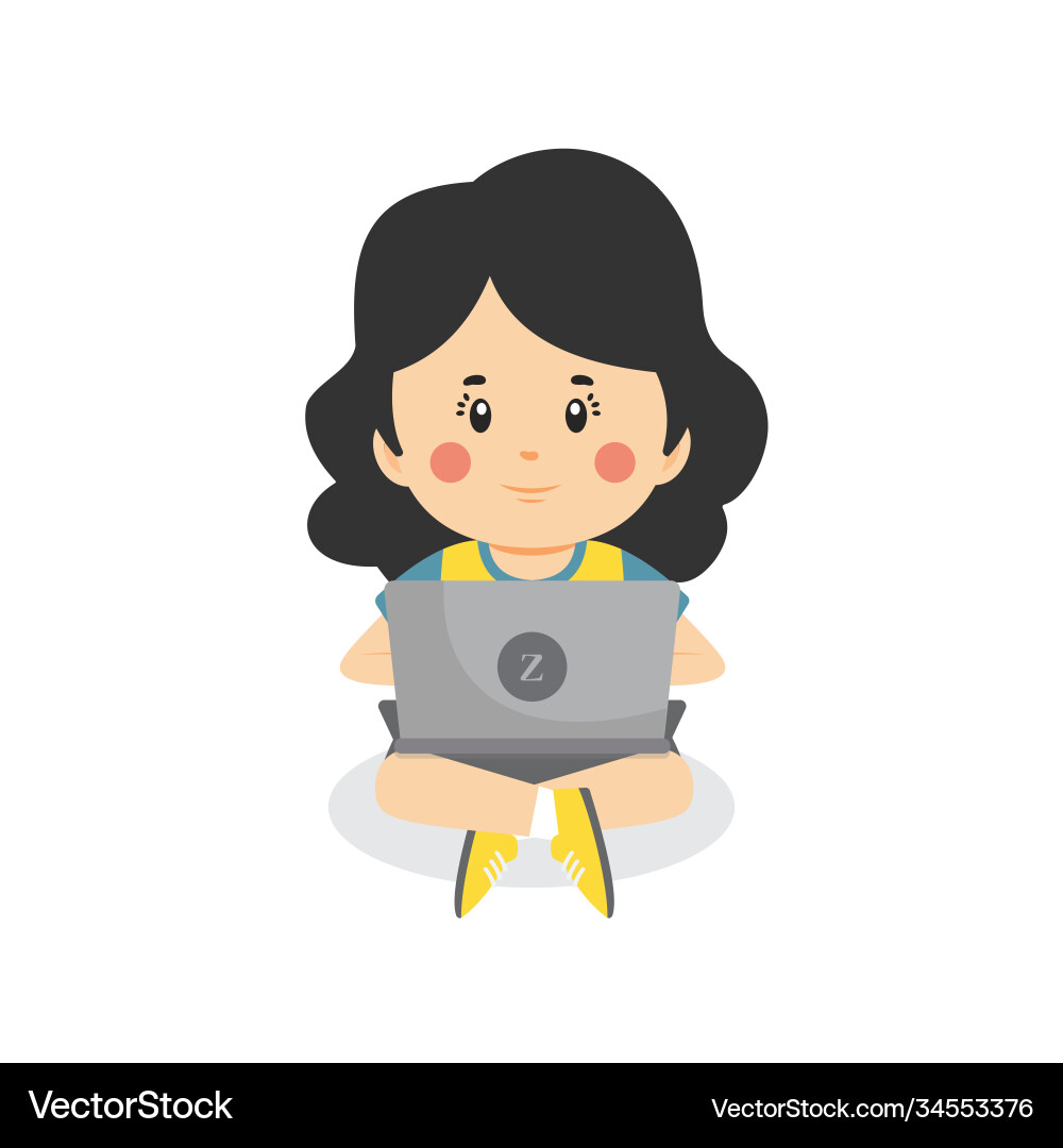 Children using computers Vector Image