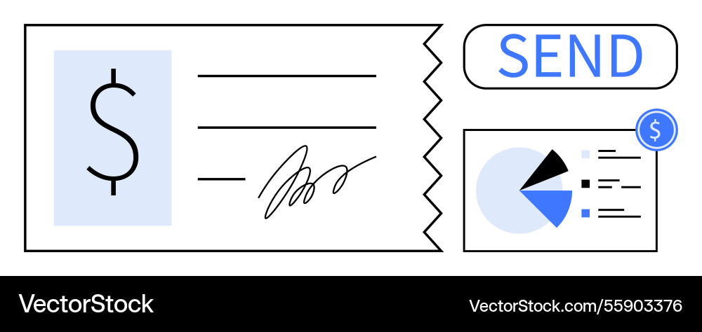 Digital payment process with check and analytics Digital payment process with check and analytics Vector Image