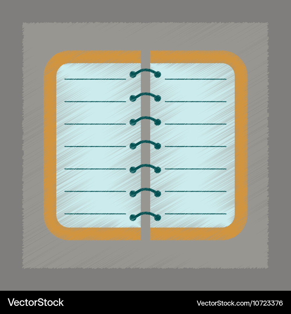 Flat shading style icon spiral notepad notebook vector image