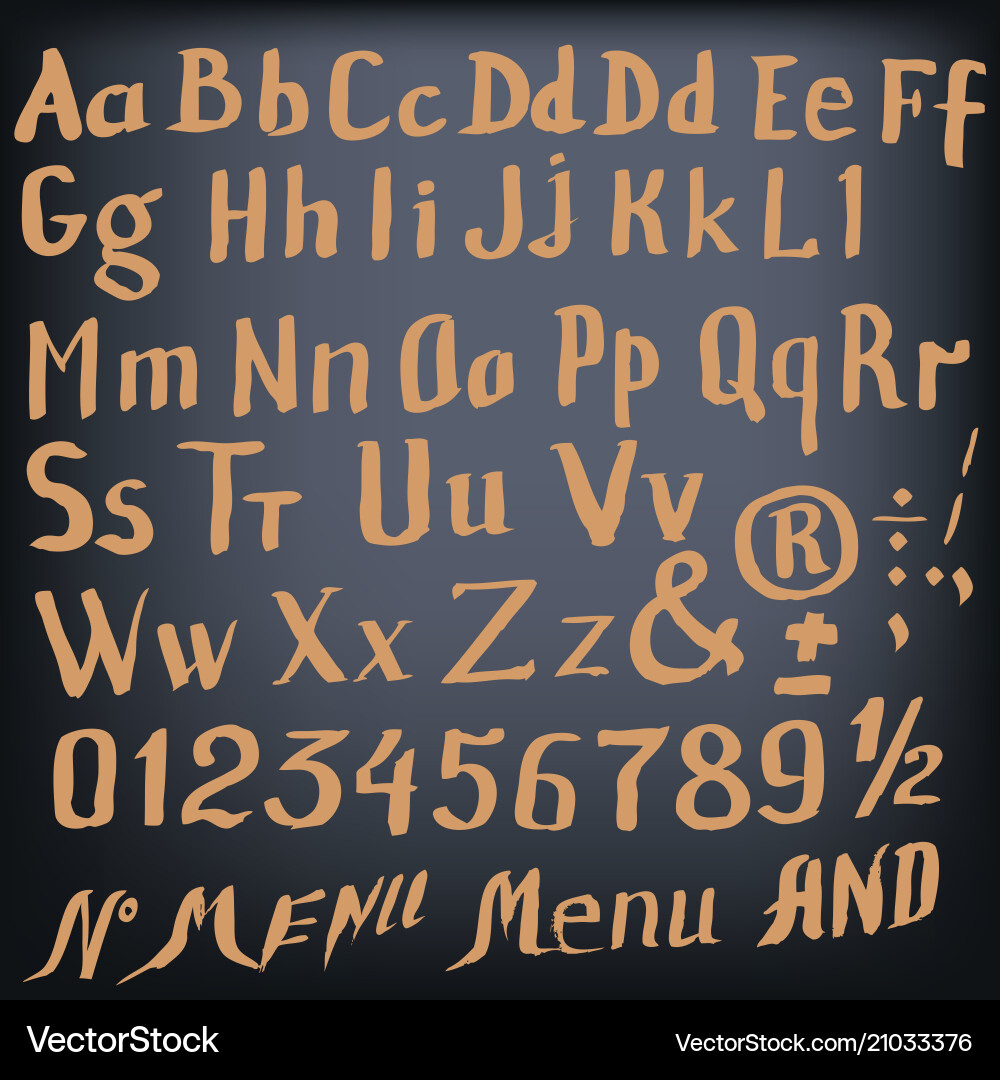 Hand made font in hipster style – Royalty-Free Vector | VectorStock, image size:1000x1080