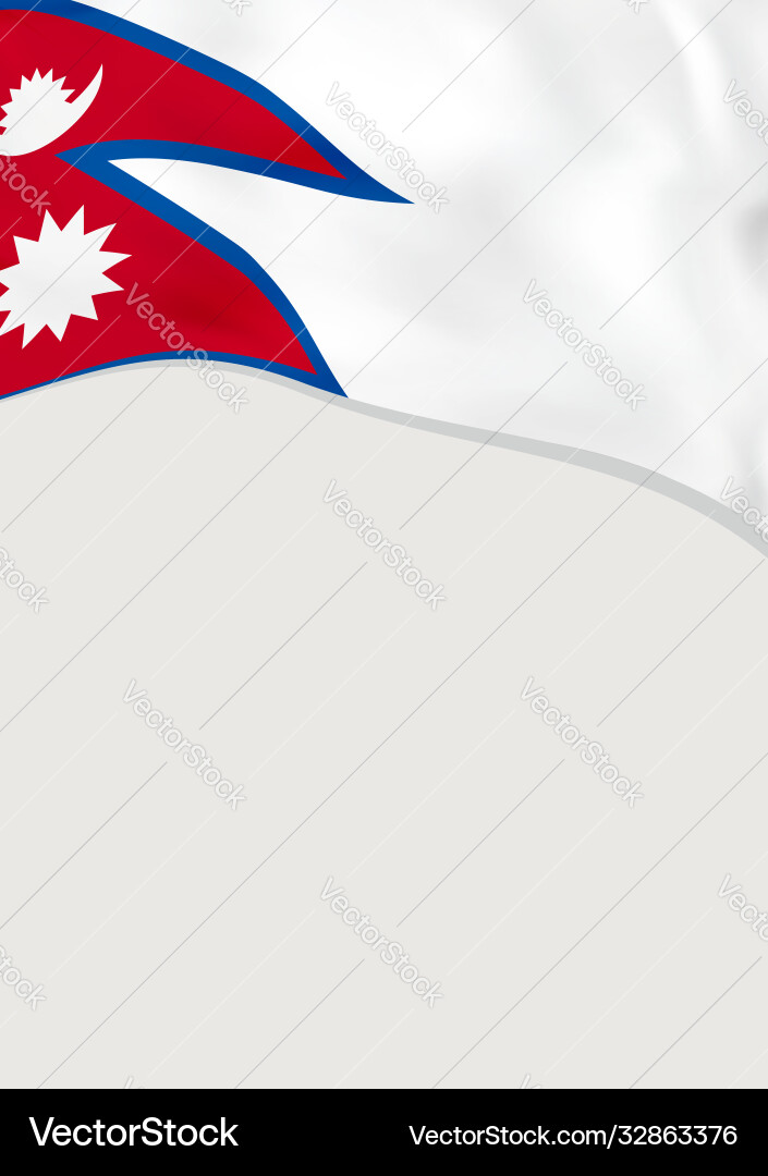 Leaflet design with flag nepal template Vector Image