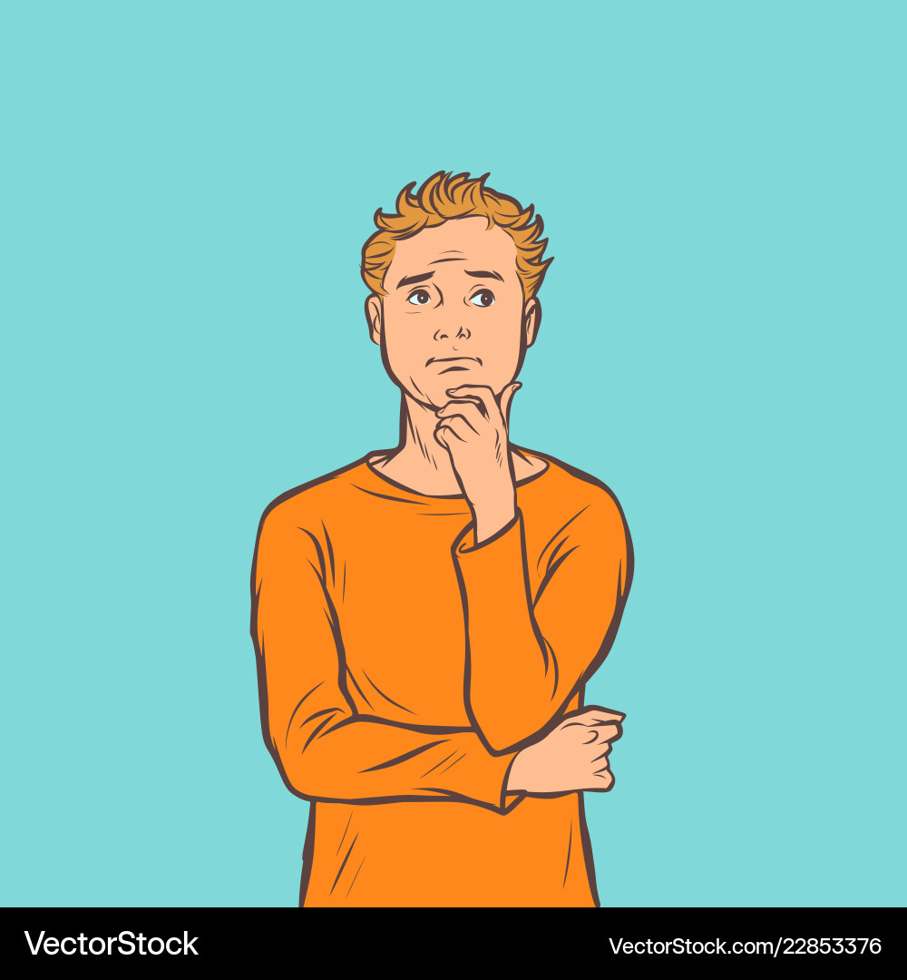 Man Brainstorming Problem vector image