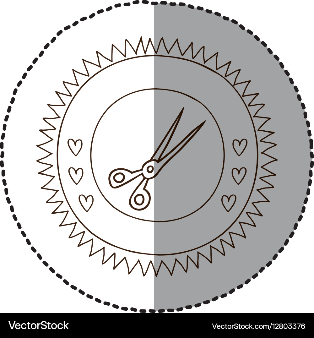 Monochrome circular frame with middle shadow vector image