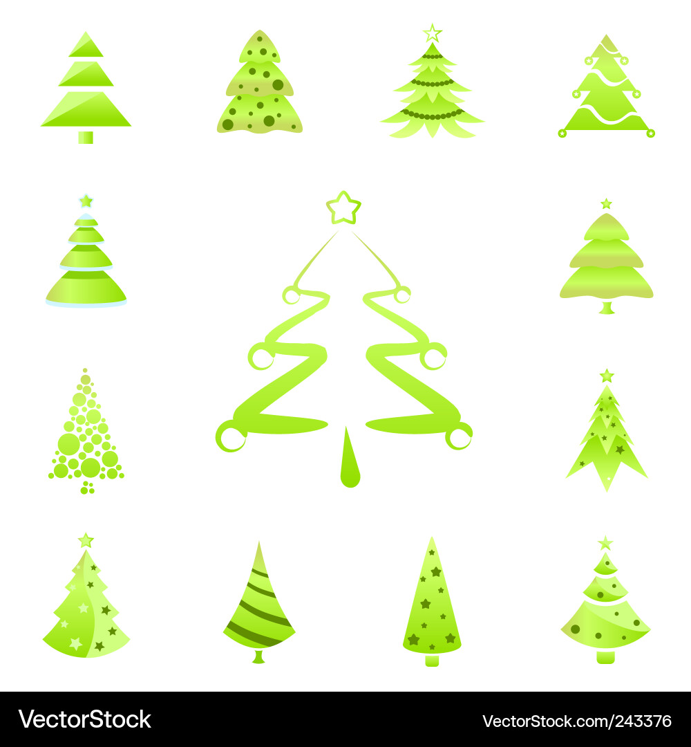 Pine Tree Symbols Collection vector image
