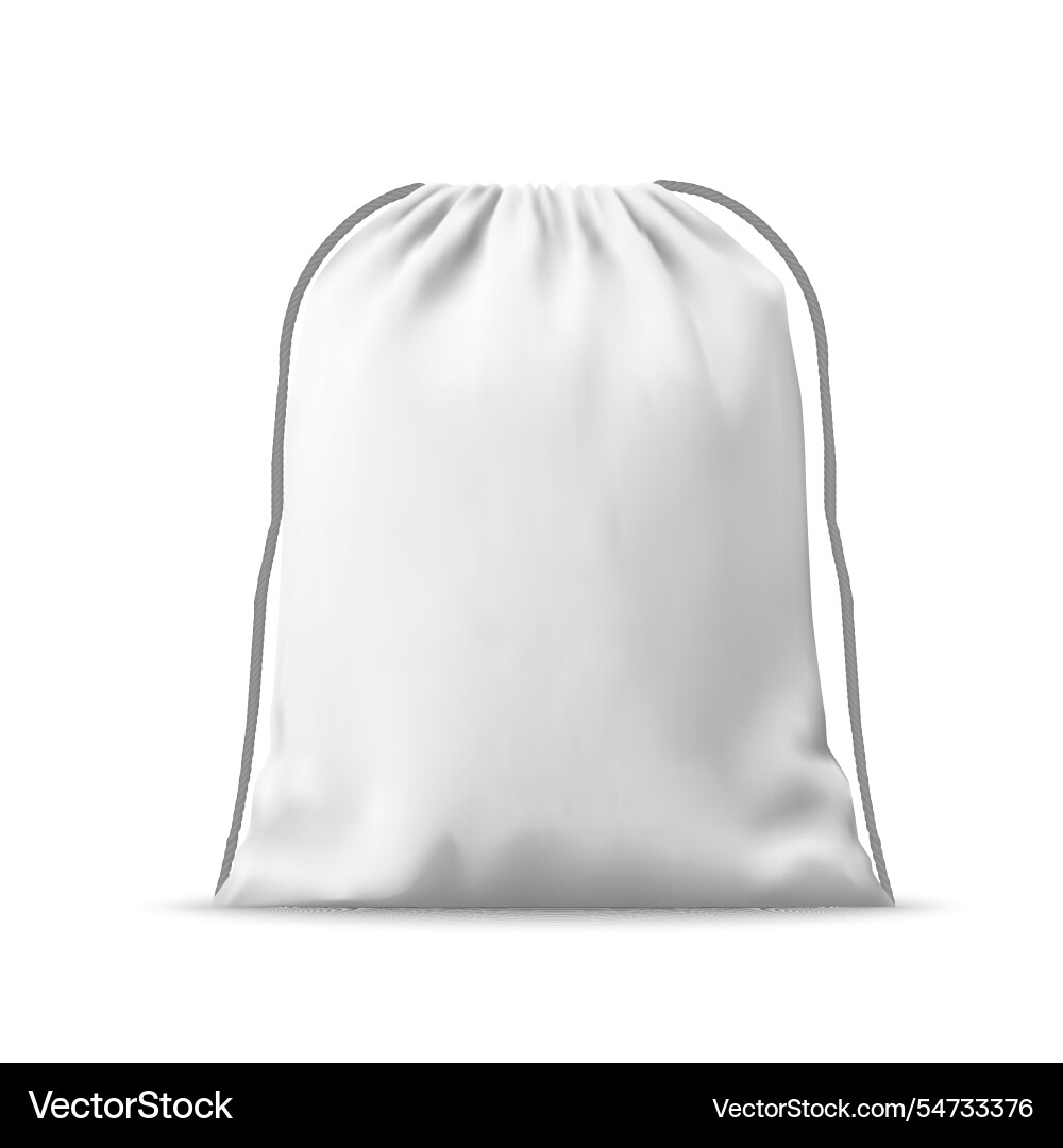 Realistic drawstring bag mockup for branding Realistic drawstring bag mockup for branding vector image