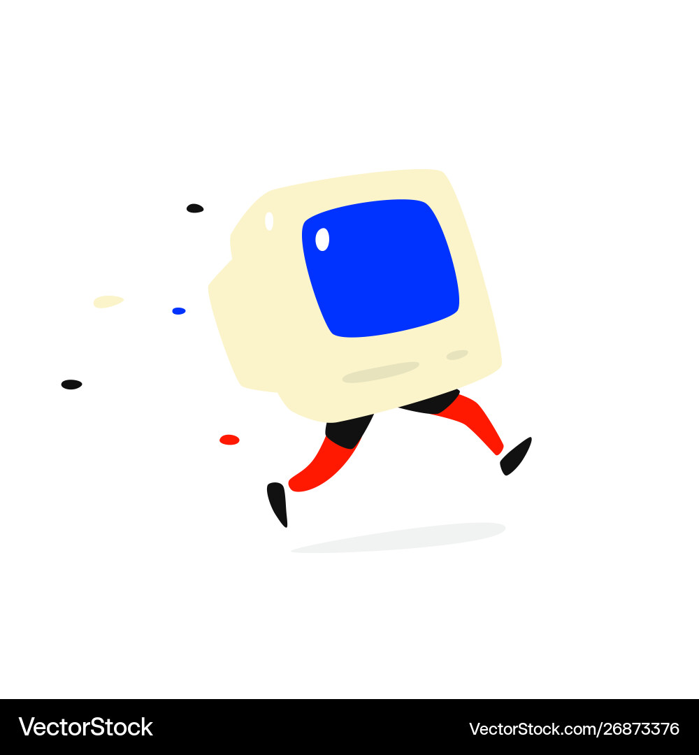 Retro Computer Monitor Vector Image