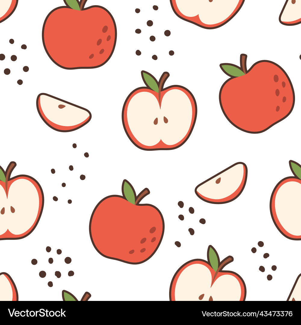 Seamless pattern with a red apple abstract Vector Image