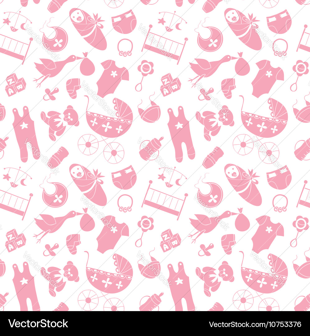 Seamless pattern with baby elements newborn Vector Image