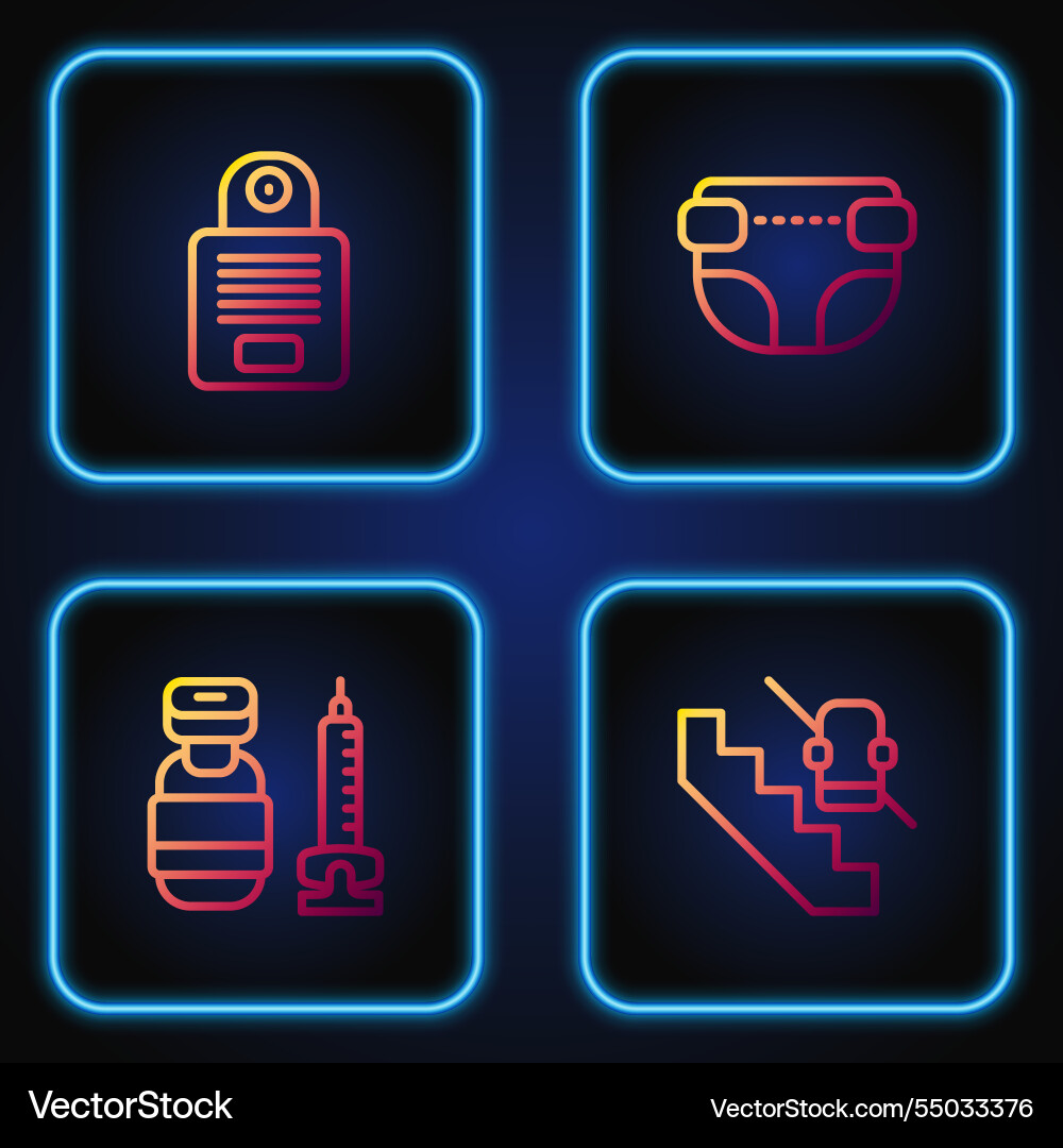 Set line disabled elevator syringe intercom Set line disabled elevator syringe intercom vector image