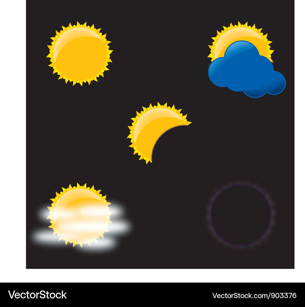 Set of suns Vector Image