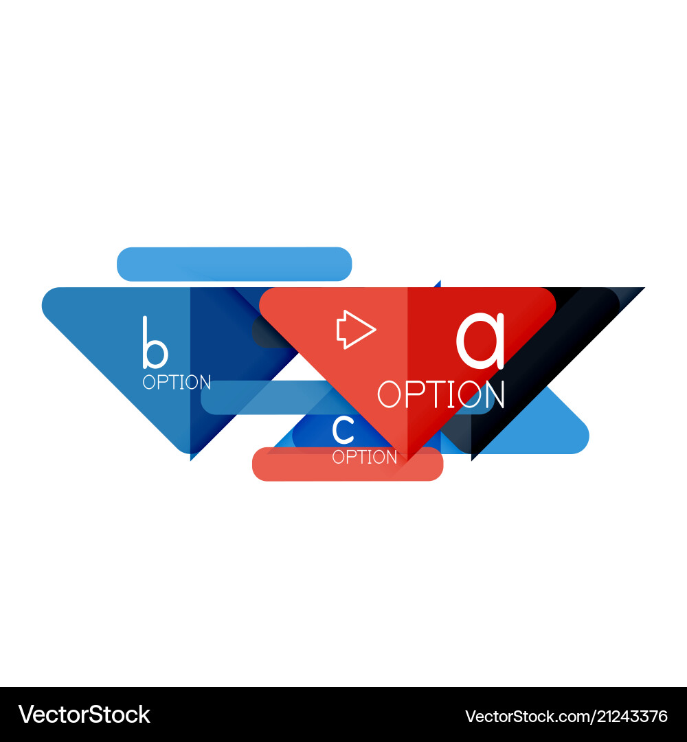 Triangle data visualization design option Triangle data visualization design option vector image