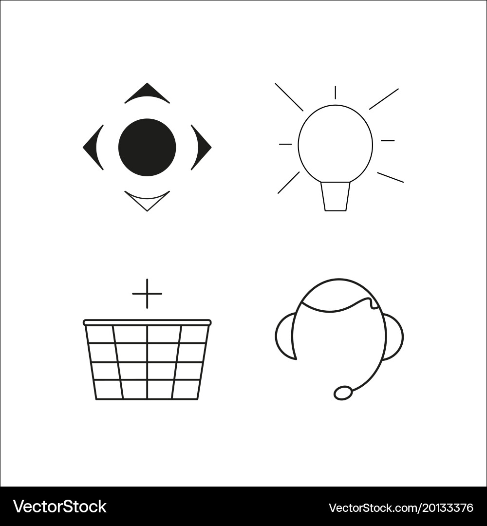 Web simple linear icon setsimple outline icons vector image