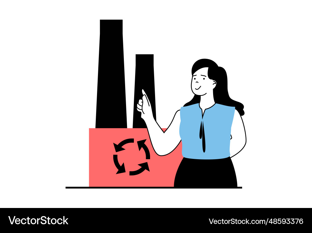 Zero waste concept with people scene in flat web vector image