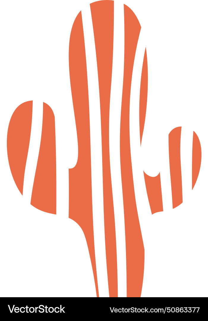 Abstract cactus with pattern vector image
