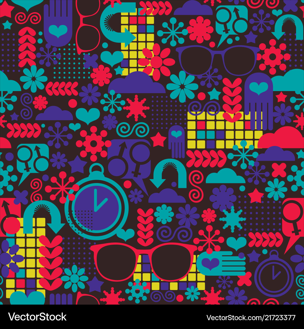 Abstract seamless pattern with clocks and design Abstract seamless pattern with clocks and design vector image