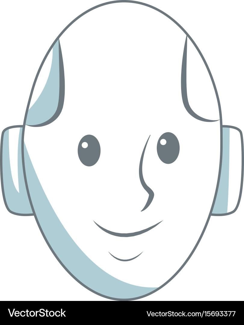 Android head smiling technology smart vector image