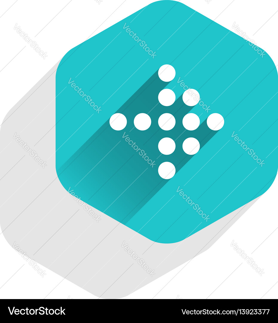 Arrow sign led digital display hexagon button Vector Image