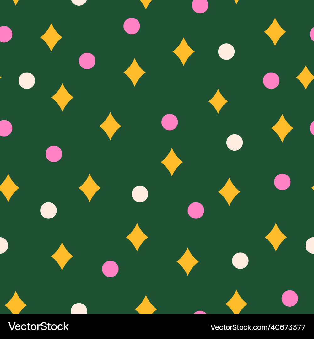 Blinks and dots on green seamless pattern Blinks and dots on green seamless pattern vector image