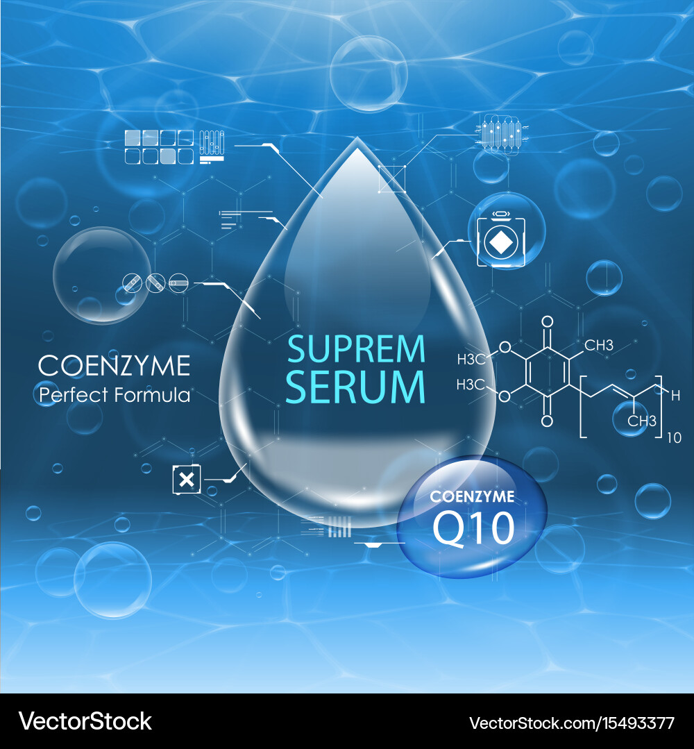 Coenzyme Q10 Skin Treatment Vector Image