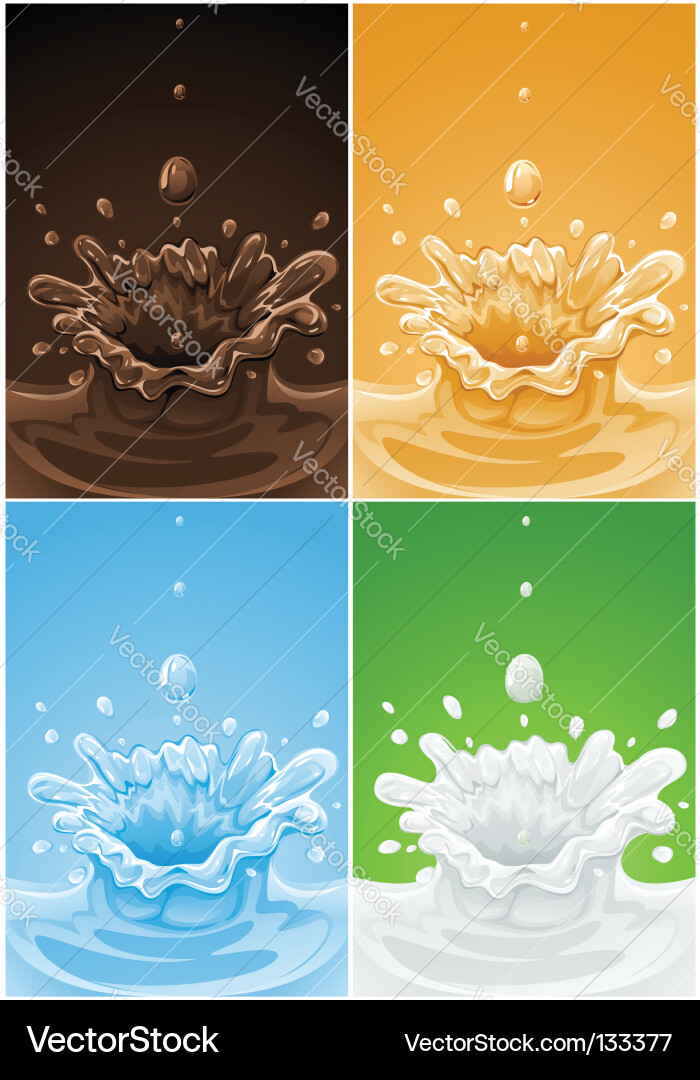 Colorful Splash Drink Liquids Vector Image
