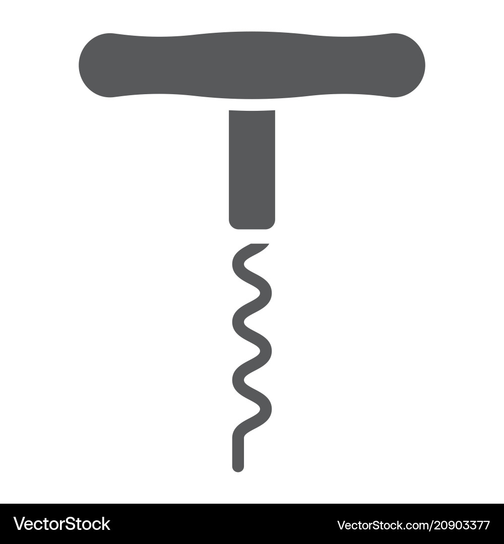 Corkscrew glyph icon kitchen and cooking Corkscrew glyph icon kitchen and cooking vector image