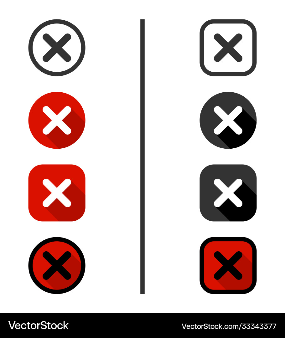 Cross icons isolated mark red Cross icons isolated mark red vector image