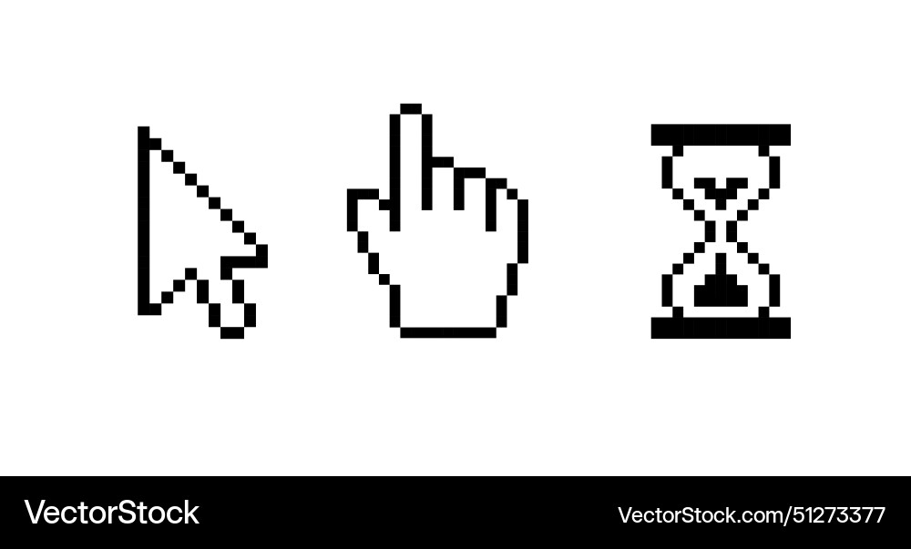 Cursor pixel mouse arrow pointer click icon Cursor pixel mouse arrow pointer click icon vector image