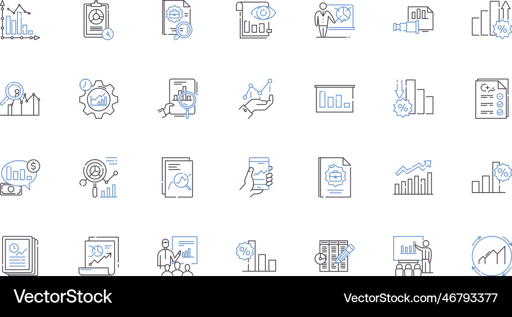 Data science line icons collection prediction Data science line icons collection prediction vector image