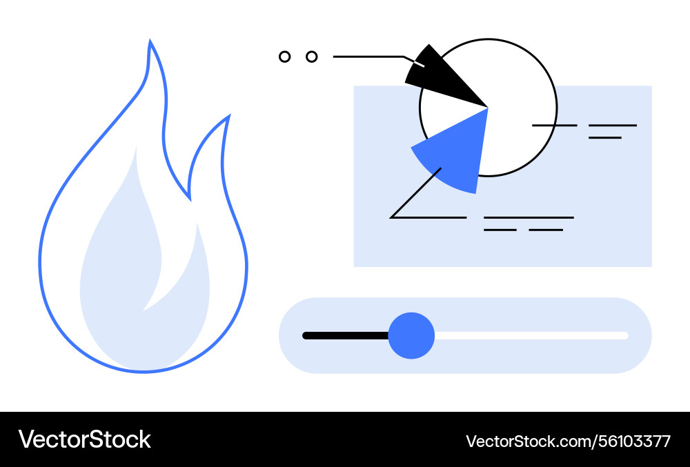 Data visualization and energy control with flame Data visualization and energy control with flame vector image