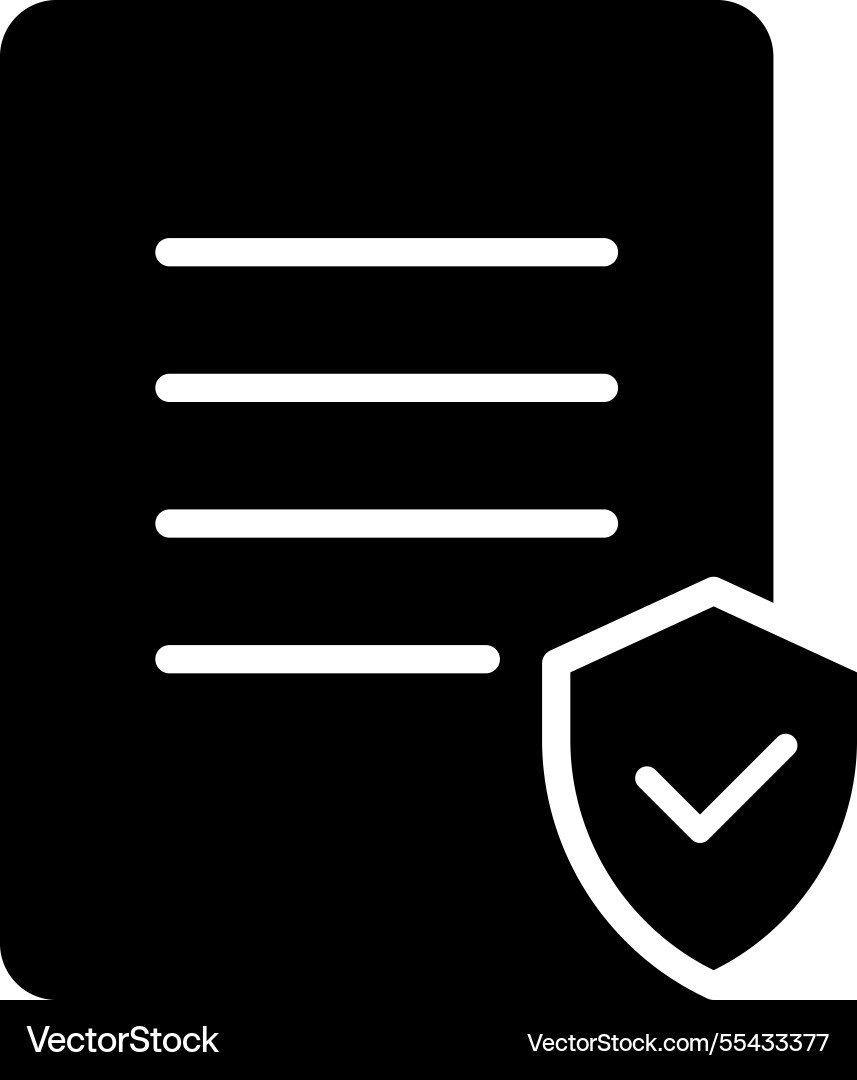 File with shield checkmark icon Vector Image