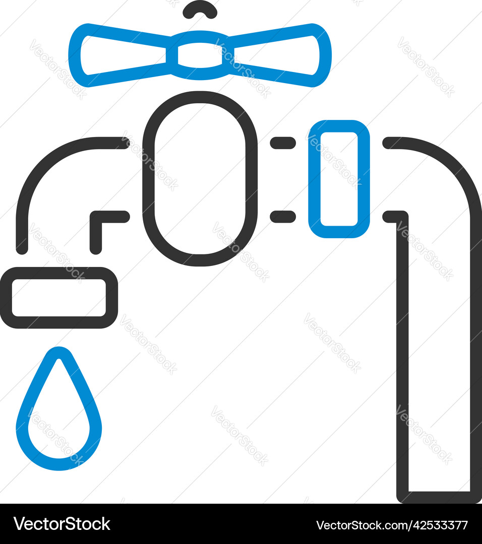 Flat design pipe with valve icon vector image