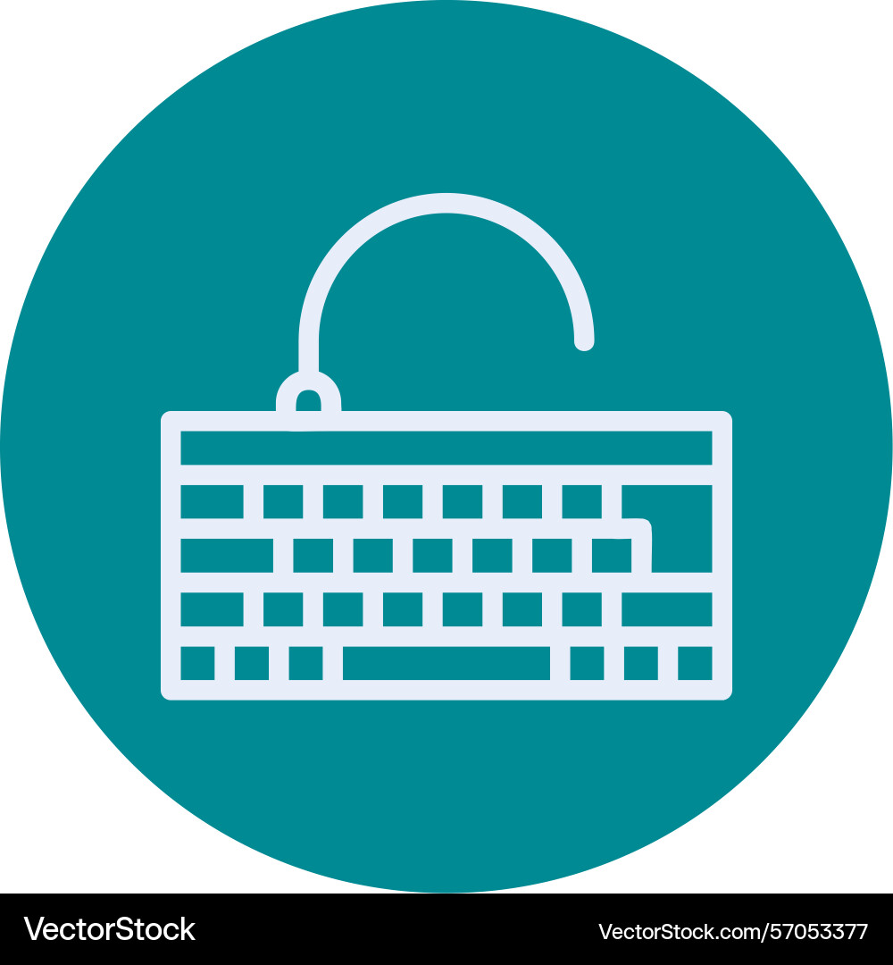 Keyboard line circle style icon design Vector Image