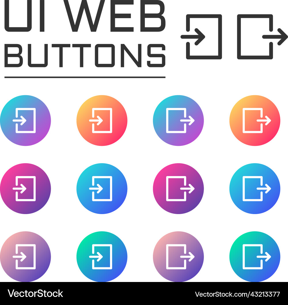 Login Logout Konto ui Web Button Elemente Vektorbild