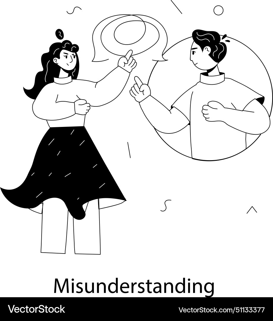 Misunderstanding Royalty Free Vector Image Vectorstock Misunderstanding Royalty Free Vector Image Vectorstock