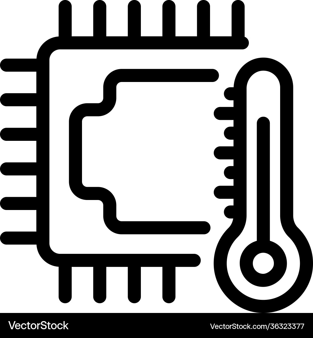 Processor temperature Vector Image