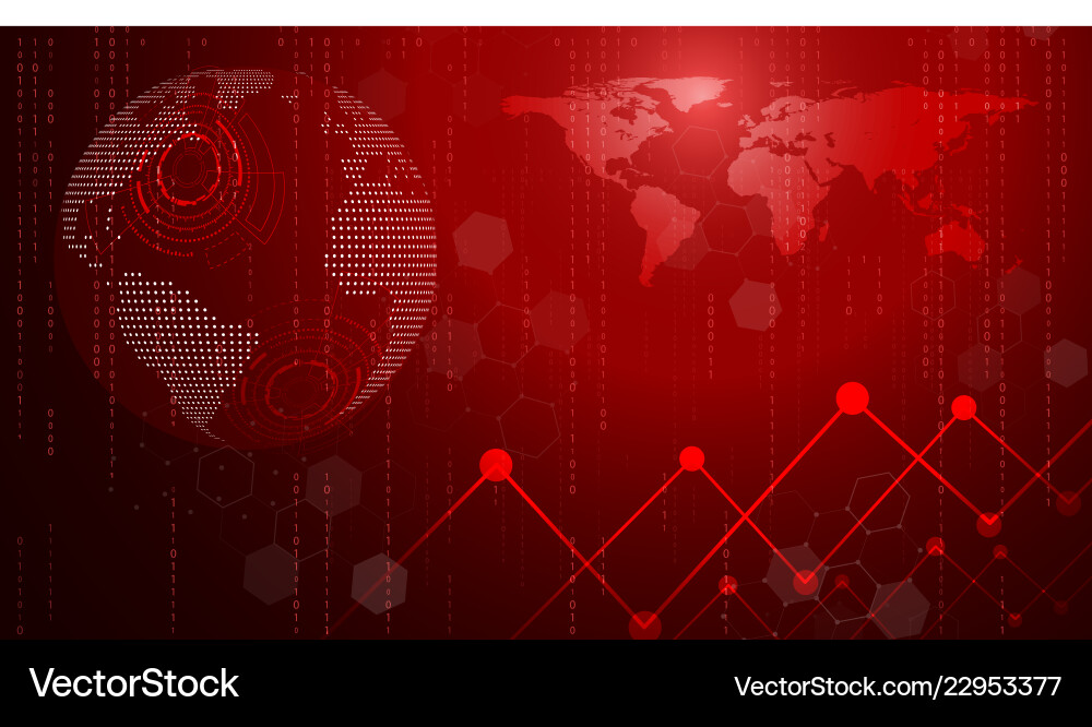 Red technology circle and computer science Red technology circle and computer science vector image