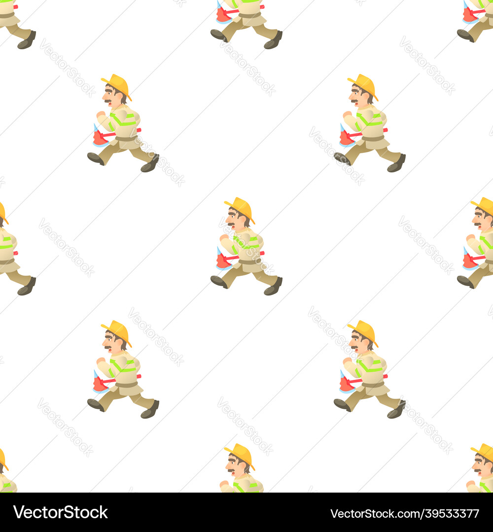 Running firefighter pattern seamless Running firefighter pattern seamless vector image