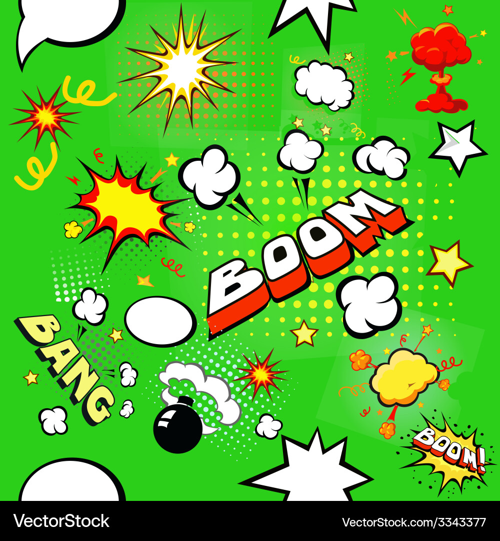 Seamless pattern background with comic book speech