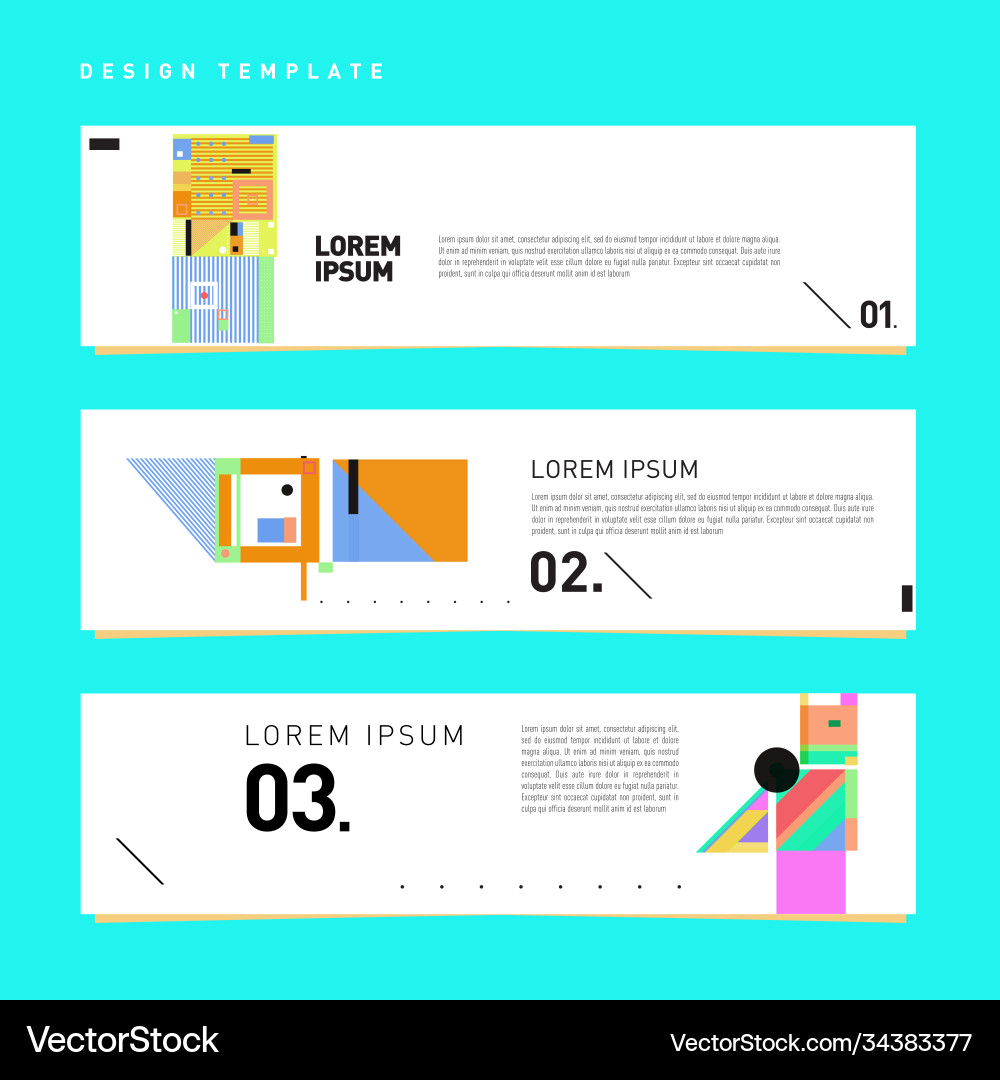 Set abstract banner web design template retro Vector Image