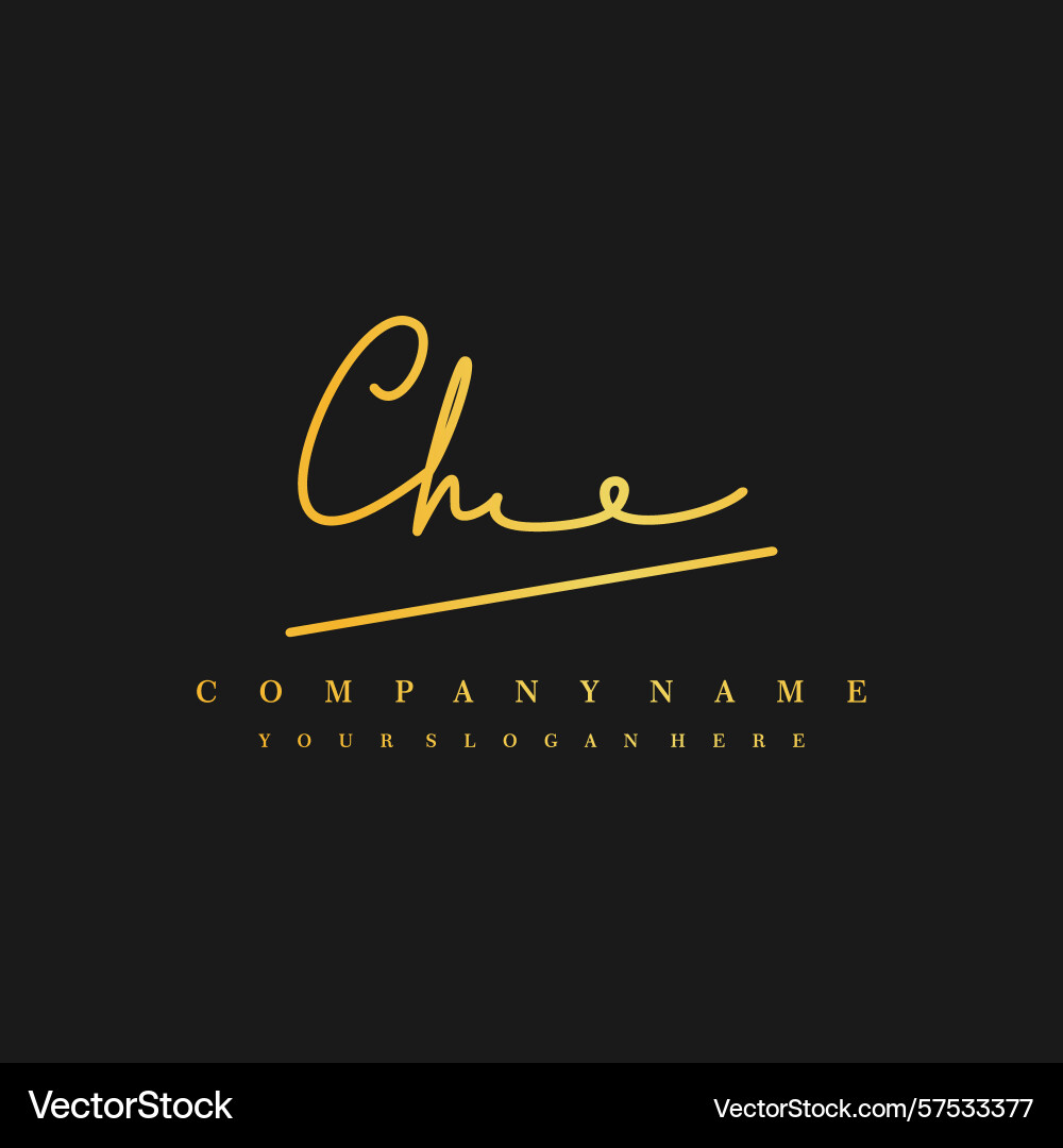Signature style ch initial logos initials logo Signature style ch initial logos initials logo Vector Image