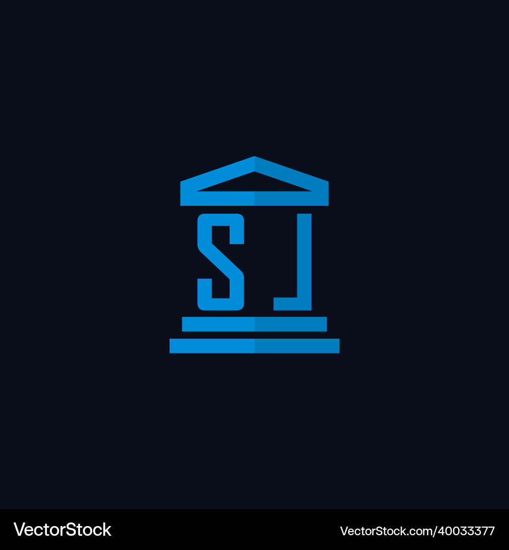Sl initial logo monogram with simple courthouse Vector Image